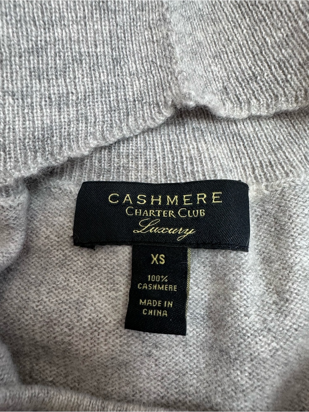 Cashmere Charter Club Gray Turtleneck Sweater - Lightweight Cozy Knit Size XS - Picture 4 of 6